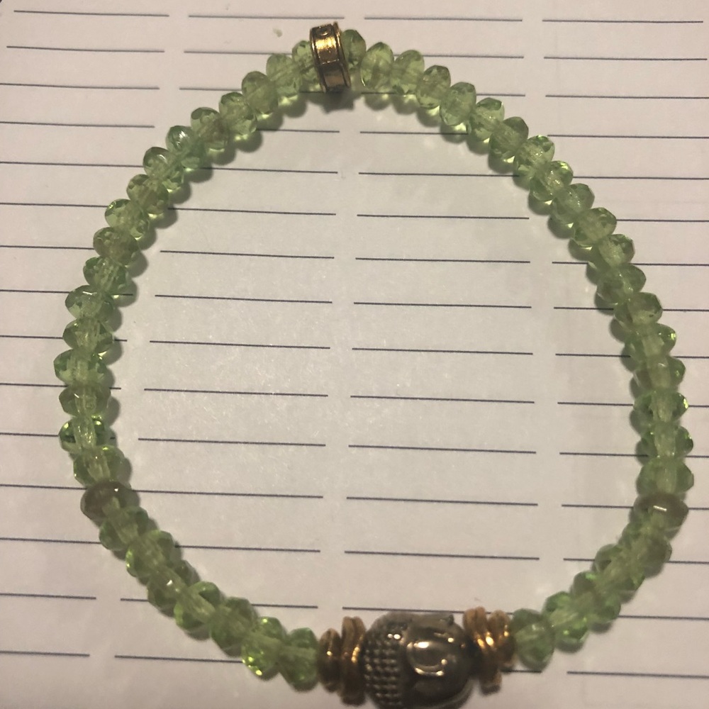 CFC glass green beads bracelet